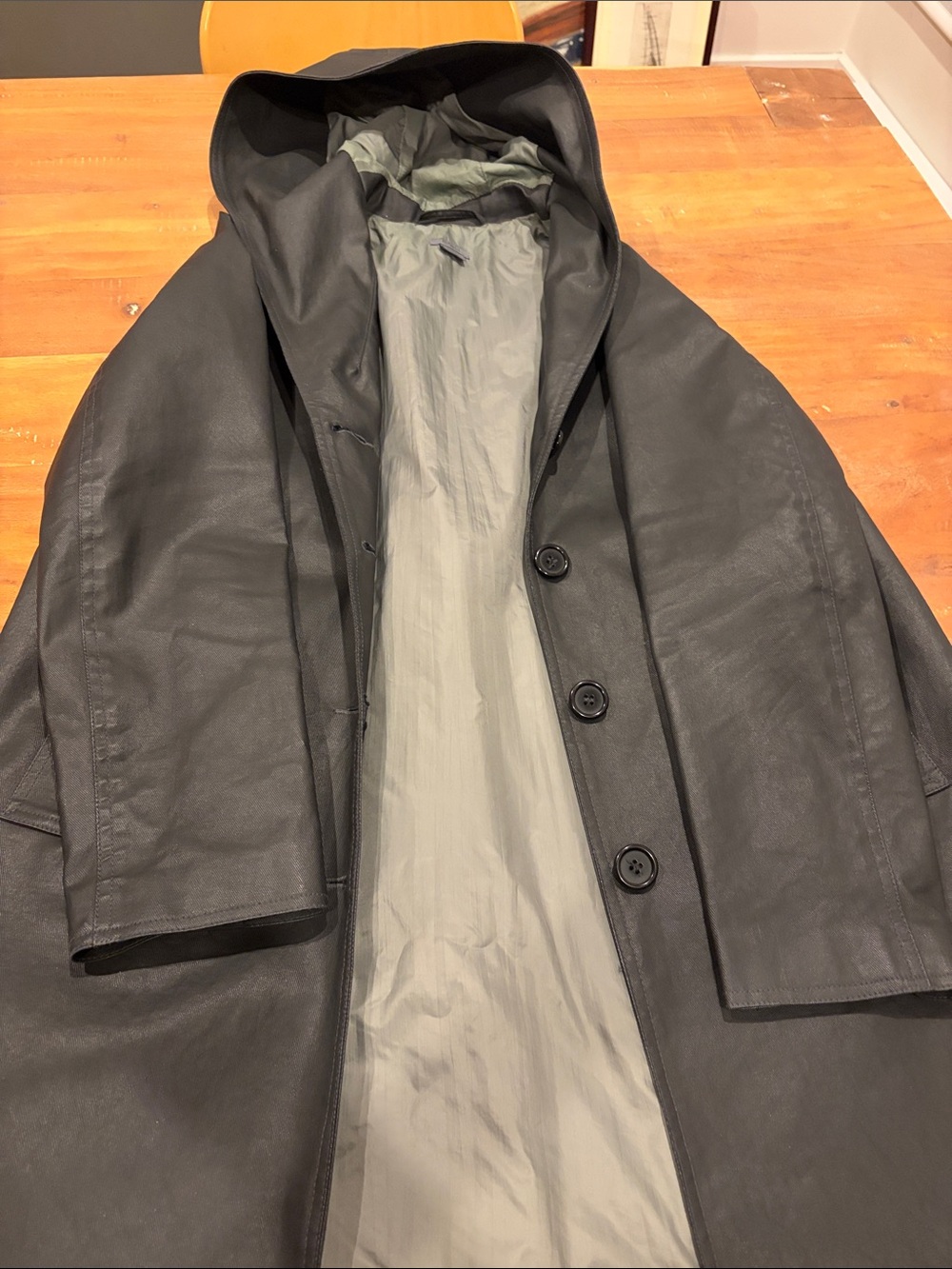 M0851 Women’s Black Hooded Trench Coat